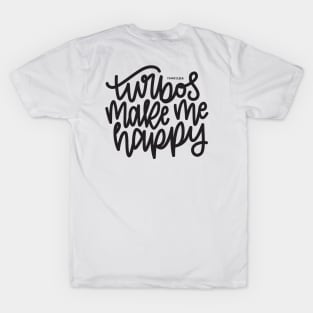 Turbos Make Me Happy - Dark Gray T-Shirt